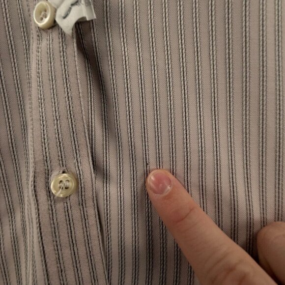 Faconnable Long Sleeve Button Up Shirt Women Pink Striped Large Cotton Adult - Picture 11 of 16